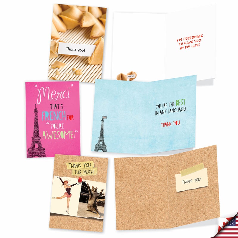 NobleWorks, Many Thanks - 10 Assorted Thank You Cards with Envelopes - Bulk Gratitude Card Bundle, Boxed Set AC3250TYG-B1x10 - Image 4
